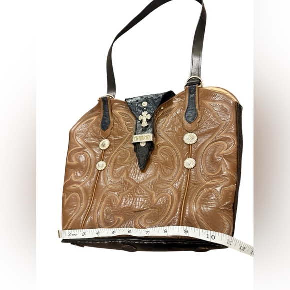Handmade Western Boot Genuine Leather Shoulder Bag Purse - Picture 16 of 16